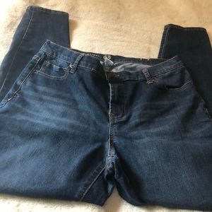 WOMAN dark wash denim jeans NICE size 14 very good